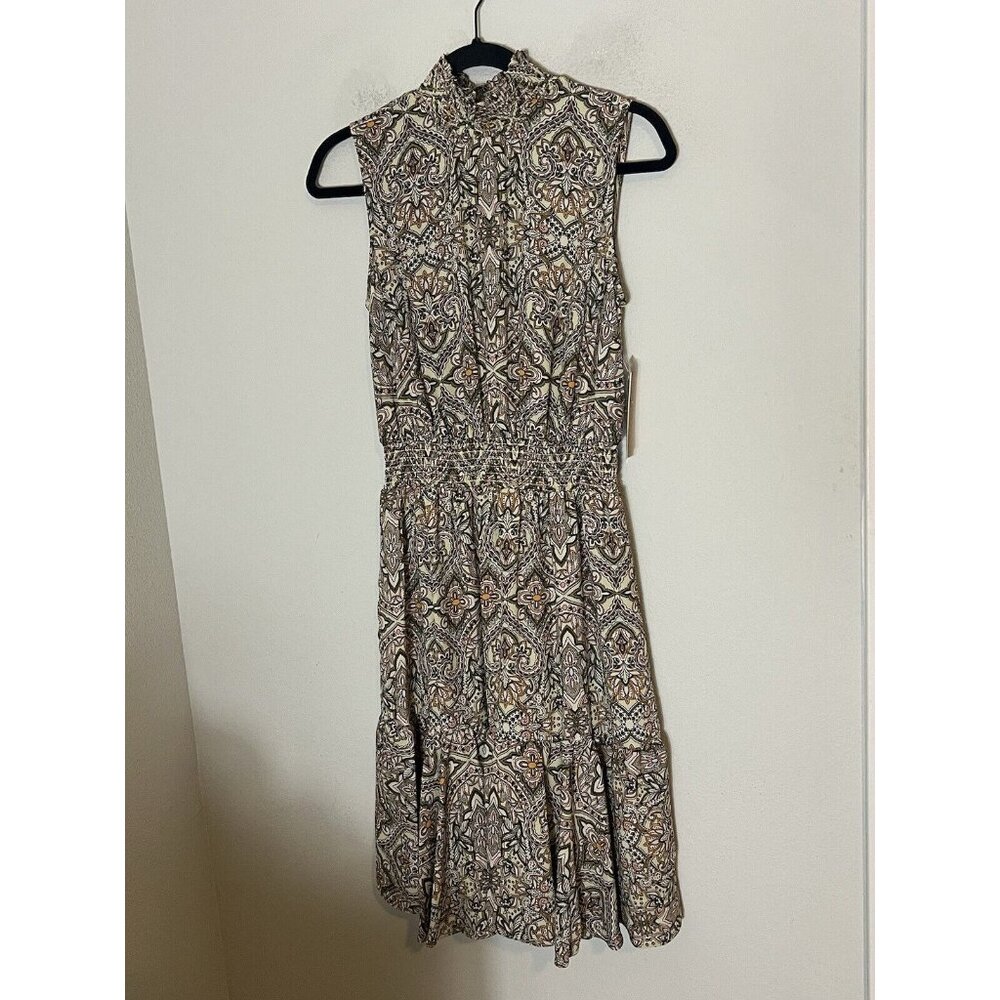 NWT Nanette Lepore Sleeveless Smocked Midi Dress Cabaña Green Paisley Size 4